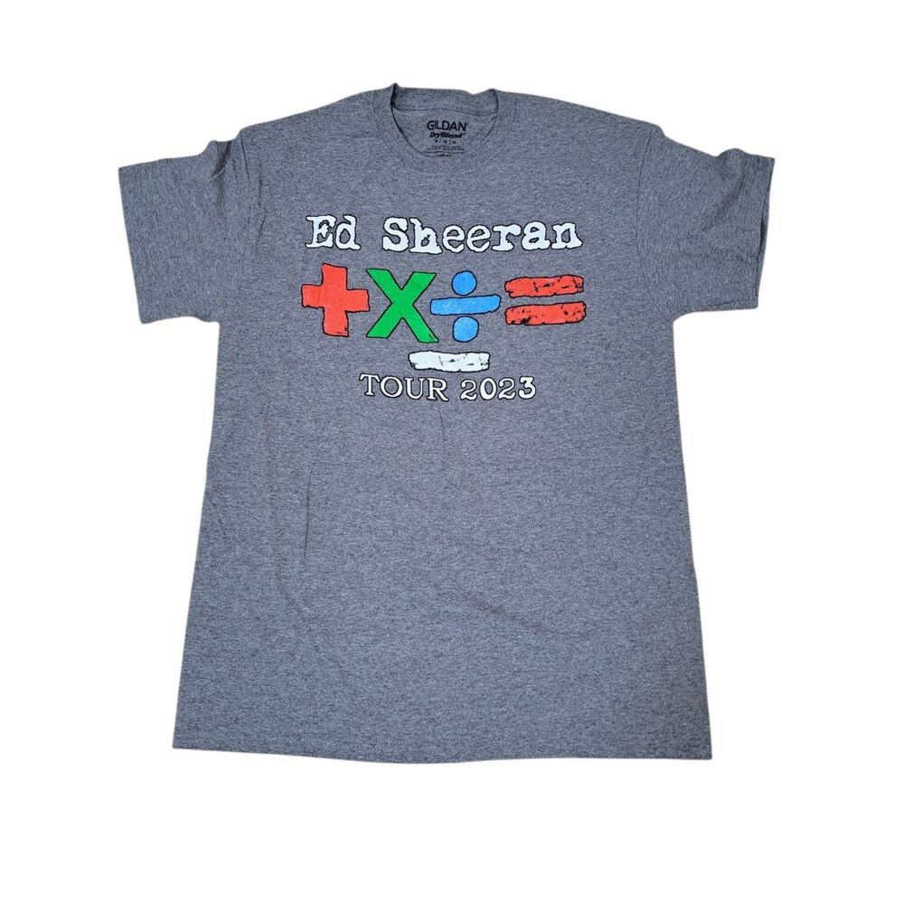 Gildan Ed Sheeran Men Unisex Short Sleeve Gray Music Tour 2023 T-shirt Sz M